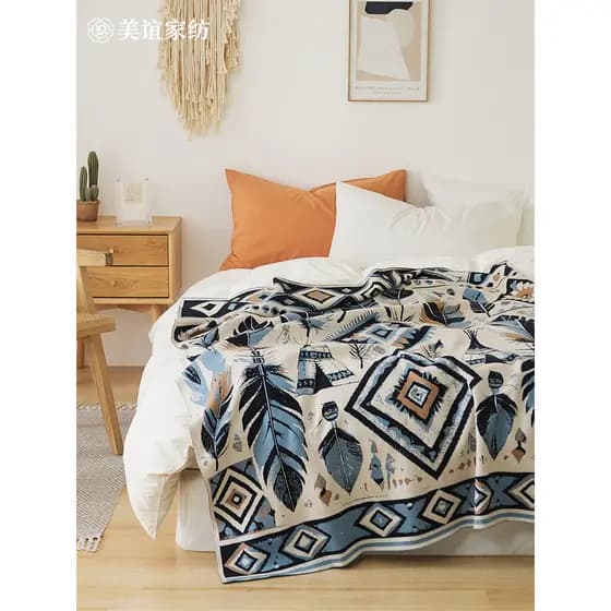 Cobertor leve estilo luxuoso, forro de lã, cobertor de malha reforçado, casa, quarto, sofá, Jacquard, manter quente, coc