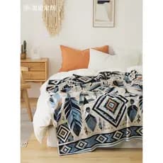 Cobertor leve estilo luxuoso, forro de lã, cobertor de malha reforçado, casa, quarto, sofá, Jacquard, manter quente, coc