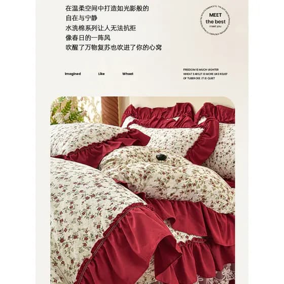 Luz de luxo High-End antigo algodão verão legal sentido colcha capa único tamanho duplo capa de cama conjunto de quatro