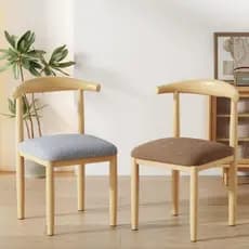 Cadeira de jantar estilo Log doméstico banco de mesa simples restaurante mesa de jantar encosto cadeira de madeira maciç