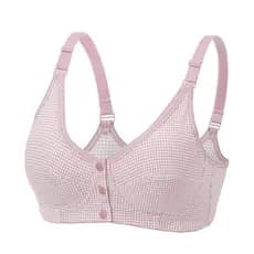 Novo estilo fileira frontal três botões renda sutiã para idosos de meia-idade sem fio sutiã de enfermagem roupa interior