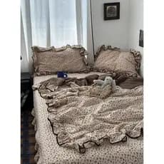Suave renda coreana ins menina Floral lavado algodão verão legal colcha conjunto de quatro peças verão ar condicionado c
