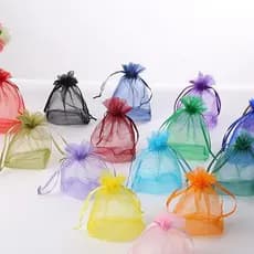10/20/50/100 Saquinhos de Organza Presente - 10 x15 cm (Escolha A Cor) - Saco P/ Guardar Lembrancinhas Chá de Bebê Casam