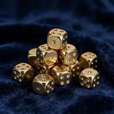 6 Peças De Dados Dourados De Seis Lados Com Pontos Numéricos-Conjunto De Metal Premium Para Jogos De Tabuleiro