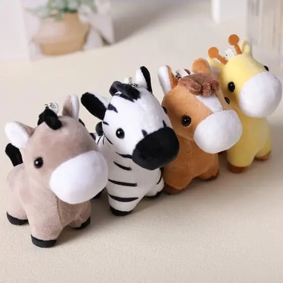 Chaveiro De Cavalo , Pingente De Girafa De Pelúcia , Enfeites De Mochila Animal , Boneca Pequena