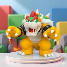 Boneco Bowser Grande Super Mario Colecionável Vinil PVC Premium Decoração Gamer Nintendo 22cm