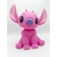 Luminária Angel Stitch 3D Personagem Desenho Lilo & Stich Disney Stitch Rosa 31cm