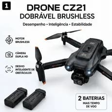 Drone CZ21 Brushless Câmera Dupla HD 2 Baterias Desvio de Obstáculos FPV WiFi APP Dobrável com Bolsa