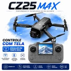 Drone CZ25 MAX Brushless Câmera Dupla 2 Baterias Optical Flow Altitude Hold Headless Dobrável com Case