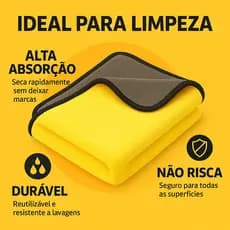 Pano de Microfibra 30x40cm 600GSM Premium Dupla Face – Flanela Para Limpeza de Carro e Moto