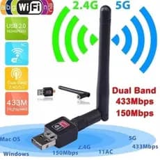 Adaptador WiFi USB 1200Mbps Antena Externa Receptor Wireless 802.11N para PC Notebook Desktop