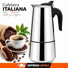 Cafeteira Italiana Aço Inox 450ml 300ml 200ml Café Expresso Moka até 9 Xícaras Inoxidável Fogão Promoção
