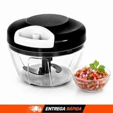 Processador Manual de Alimentos Lâminas Inox 500ml para Cozinha Triturador Carne Alho Cebola Legumes