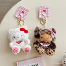 Para AirPods 4 pro3 2025 Capa Fofa De Desenho Animado Plush Leopard Kitty Com Pingente 1/2 pro 2 3 Protetora Fone De Ouv