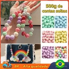 [BR  Local]Miçangas de Acrílico 10mm 500g Coloridas Pastel Brilhantes para Pulseiras, Bijuterias DIY Artesanato