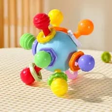 1 peça infantil redondo Ton mão agarrar bola mordedor brinquedo seguro Manhattan mastigável bebê Silicone brinquedo ferv