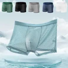 Cuecas Boxer masculinas de verão, 4 peças, cuecas masculinas, conjunto de cuecas de fibra de bambu AA res GEWL