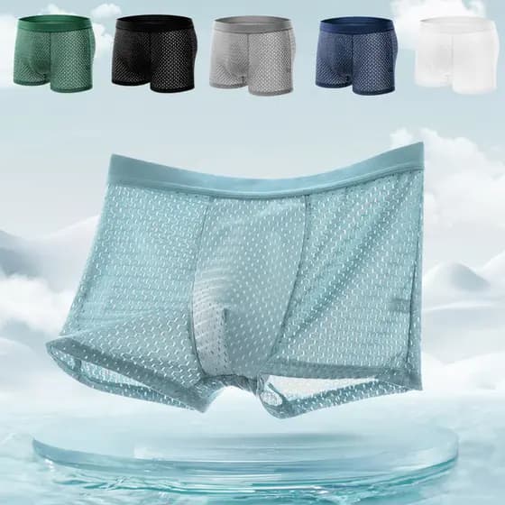 Cuecas Boxer masculinas de verão, 4 peças, cuecas masculinas, conjunto de cuecas de fibra de bambu AA res NATR