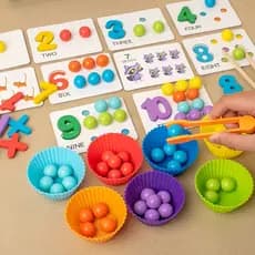 Clip Beads Classificando Tigelas Brinquedo Crianças Lógica Concentração Training Montessori Brinquedo Educativo