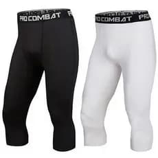 Homens esportes 3/4 Shorts calças de corrida Leggings calças de Jogging compressão elástica calças de basquete N4P5