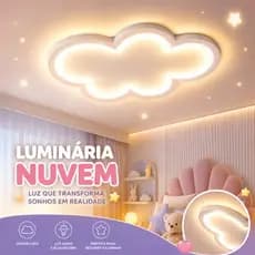 Luminária Plafon LED Infantil Nuvem Quarto Bebê Teto Luz 4000K Branco Neutro Paylow