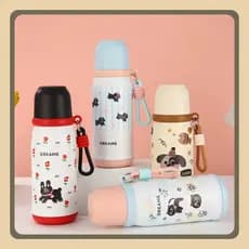 Garrafa Termica Copo Com Três Aberturas Diferentes de Copo Infantil 500ML ESCOLA PANDA