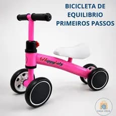 Bike De Equilíbrio Infantil Bebê Sem Pedal 4 Rodas Balance Bike Andador Happybaby 1 a 3 Anos