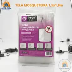 Tela Mosquiteira Janela 1,5x1,8 Anti Mosquito Mosca Insetos Com Velcro Adesiva Ajustável