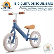 Bicicleta de Equilíbrio Infantil Sem Pedal 12" Bike de Aprendizado Desenvolve Coordenação, Equilíbrio 2 Cores