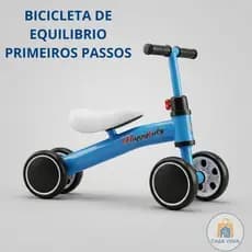 Bicicletinha De Equilíbrio Infantil Sem Pedal 4 Rodas Andador Bebê Balance Bike 1 a 3 Anos