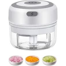 Mini Picador Elétrico de Alho, Picador de Alimentos de 100ML, Triturador de Alho USB, Processador de Alimentos Portátil