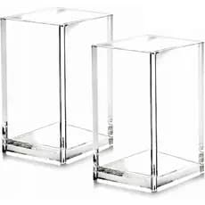 Conjunto de 2 Suportes Transparentes de Acrílico para Lápis e Canetas, Organizador de Acessórios de Mesa, Organizador de