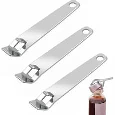 Conjunto de 3 Mini Abridores de Frascos - Decapadores Versáteis de Aço Inoxidável para Líquidos Orais, como Botox, Medic