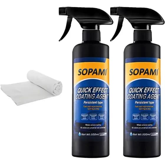 Spray de Revestimento Automotivo Sopami, Agente de Revestimento de Efeito Rápido, Spray de Cera Polidora para Arranhões