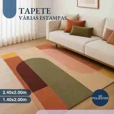 Tapete Antiderrapante Sala Quarto Estampado Vários Tamanhos Belga