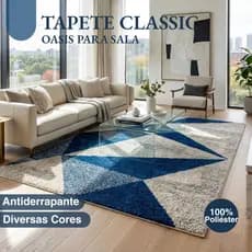 Tapete Classic Oasis Antiderrapante Pelo Curto Sala Quarto Escritório 2.00x3.00m