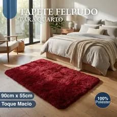 Tapete Peludo Quarto Beira De Cama Passadeira 90x55cm Macio Confortável