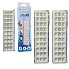 Kit 10 Luminarias de Emergencia Lampada Recarregavel Segurimax 30 Leds Super Slim Bivolt Alta Potencia Residencial