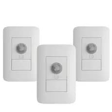 Kit 3 Sensores de Presença Residencial de Parede Smart X-Control Exatron Sensor de Movimento Padrao 4x2 Interruptor
