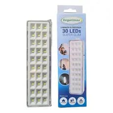 Luminaria de Emergencia Lampada Recarregavel Segurimax 30 Leds Super Slim Bivolt Alta Potencia Residencial