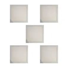 Kit 5 Paineis Led Embutir Plafon Quadrado Slim 18W 4000K 1200 Lúmens Pix Luz Branca Neutra Suave Bivolt Aluminio 22x22