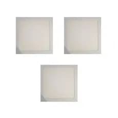 Kit 3 Paineis Led Embutir Plafon Quadrado Slim 18W 6500K 1200 Lúmens Pix Luz Branco Frio Bivolt Em Aluminio IP20 22x22