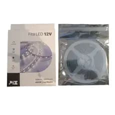 Fita de LED 10W 12V 4000K Luz Branca Neutra Pix 120 LEDs/m 5 Metros Alta Luminosidade Com IP20 Sanca Móveis Dimerizavel