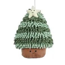 Toalha de Mão de Chenille de Natal, Formato Adorável de Árvore de Natal, Toalha de Mão Decorativa Ultra Macia e Absorven