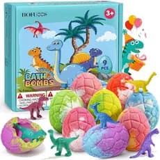 Bombas de Banho de Dinossauro para Crianças com Surpresa Dentro, Presentes de Aniversário para Crianças, Pacote com 9 Bo