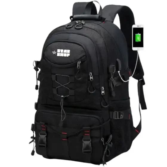 Mochila Masculina Grande Notebook Camping Trilha USB Reforçada Viagem Aventura Tática Trekking