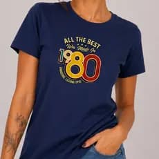 Camiseta Feminina 1980 All The Best Vintage Retrô Camisa Casual Estampada Presente Aniversário Academia