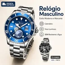 Relógio Masculino Social de Pulso Quartzo 30M Resistente à Água com Calendário Luminoso para Negócios e Presente