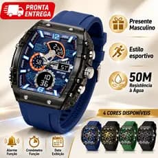 Relógio Masculino Esportivo Digital Analógico LED 50M À Prova d'Água À Prova de Choque Presente Masculino