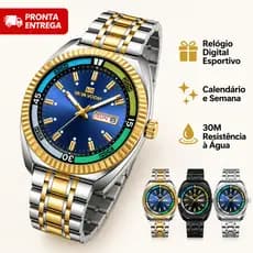Relógio Masculino Social Clássico Quartz Calendário Semana Resistente à Água Presente Namorado